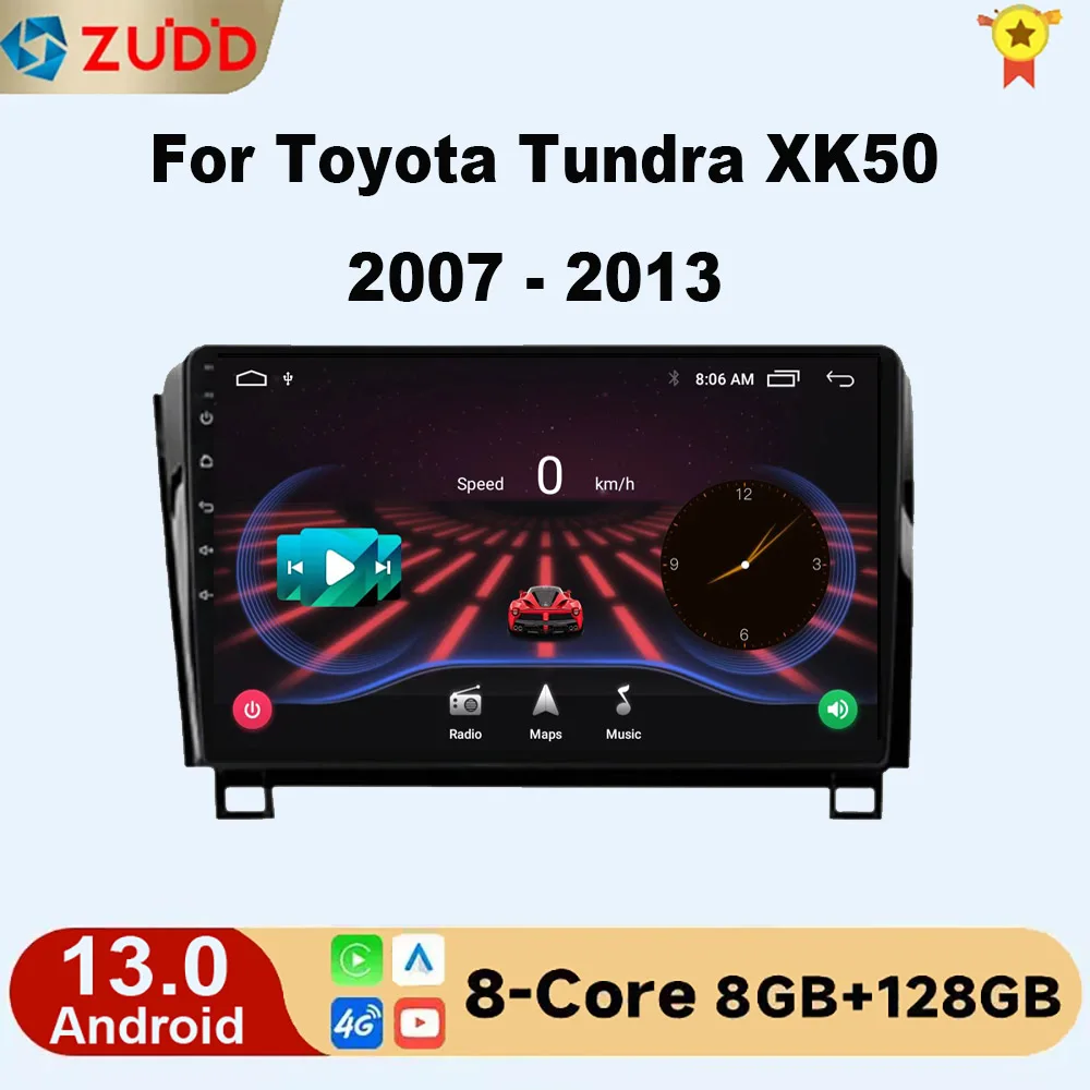 

Android 13 For Toyota Tundra XK50 2007 - 2013 Sequoia XK60 2008 - 2017 Car Radio Multimedia Video Player Navigation Stereo GPS