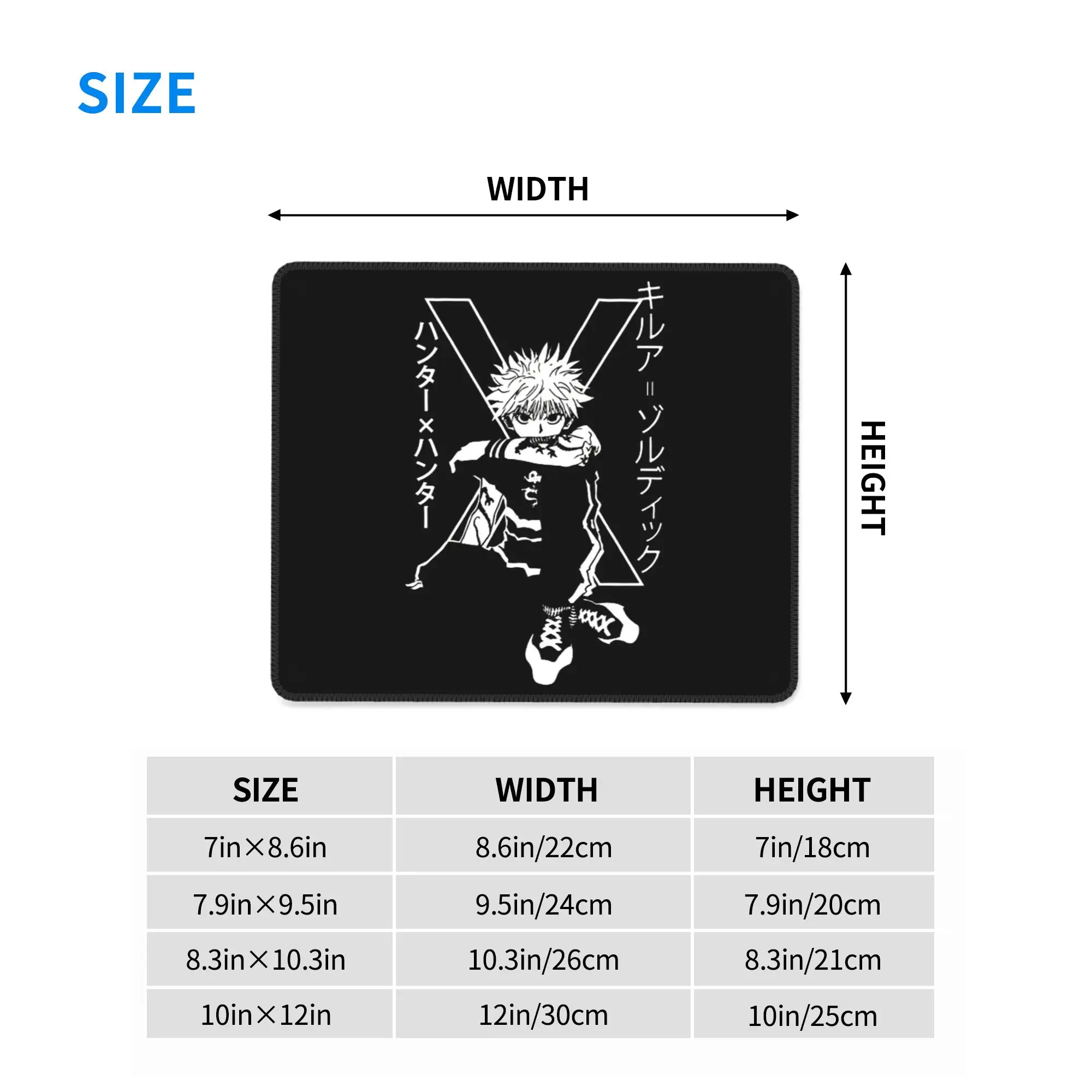 Killua Zoldyck Anime HXH Hunter x Hunter Mouse Pad Computer Keyboard Mouse Mat Gaming PC Laptop Desk Mat Accessories Table Mats