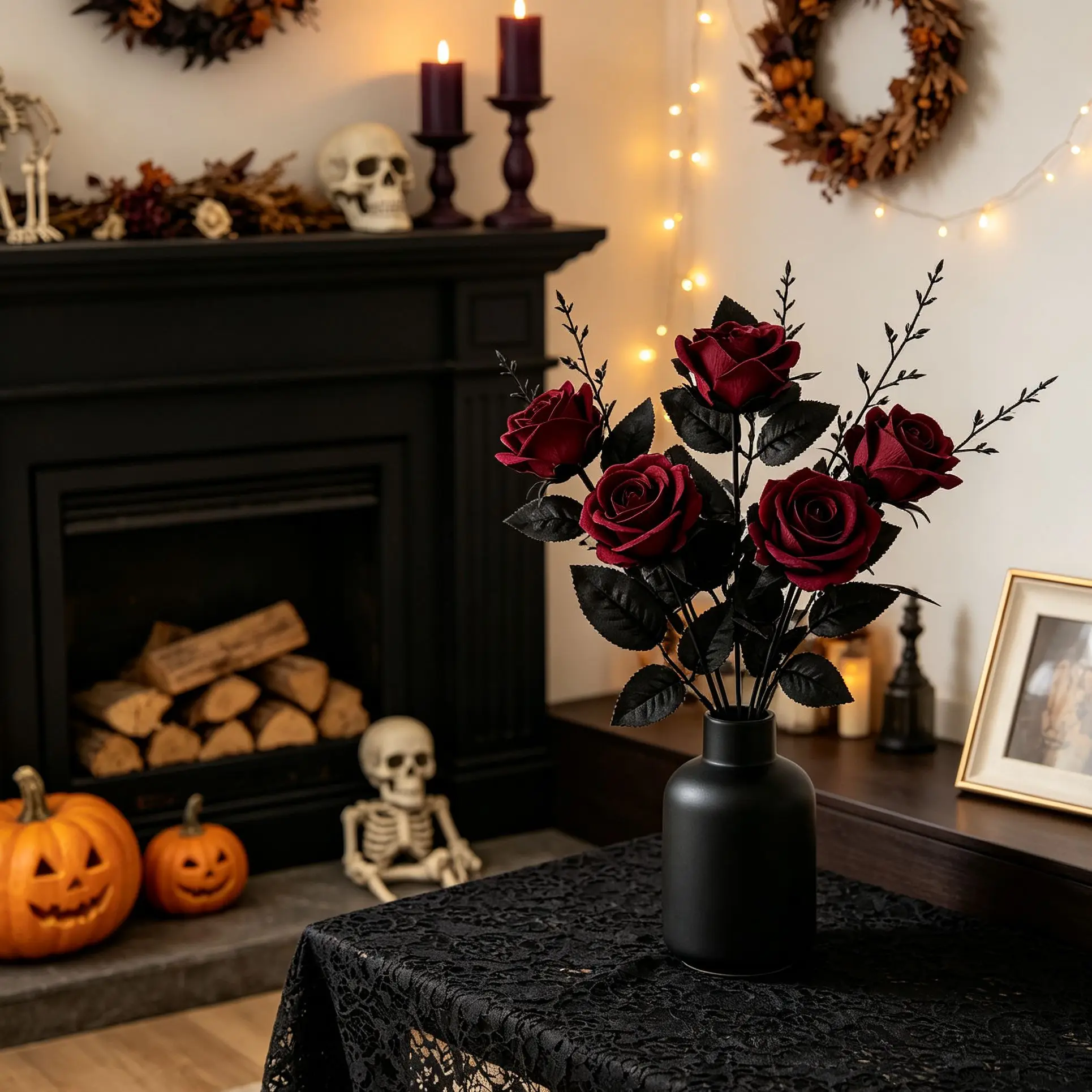 Artificial Flowers Silk Rose Halloween Bridal Bouquets Christmas Gardens Holiday Wedding Decor Wreath Fake Plants DIY Gifts Box
