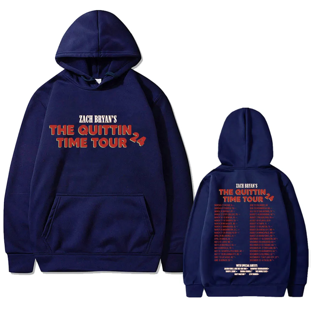 Zach Bryan The Quittin Time Tour Hoodie Men Women Fashion Vintage Oversized Hooded Sweatshirt Male Casual Fleece Cotton Hoodies