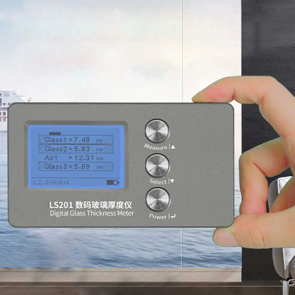 

LS201 Digital Glass Thickness Meter Laser Gauge For Double Glazed Insulated Laminated Tempered Hollow IG Glass LS200