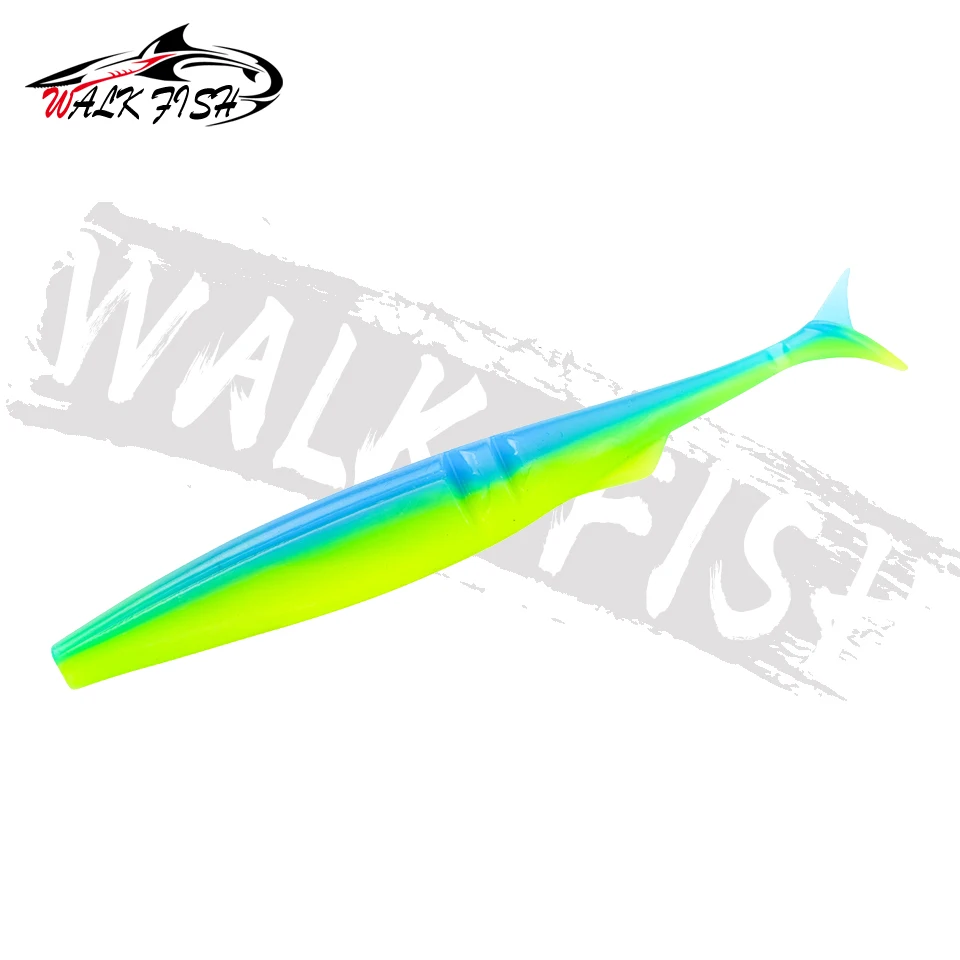 Walk Fish Swimbait vinilo 12cm cola en T segmentado holográfico - imagen 5