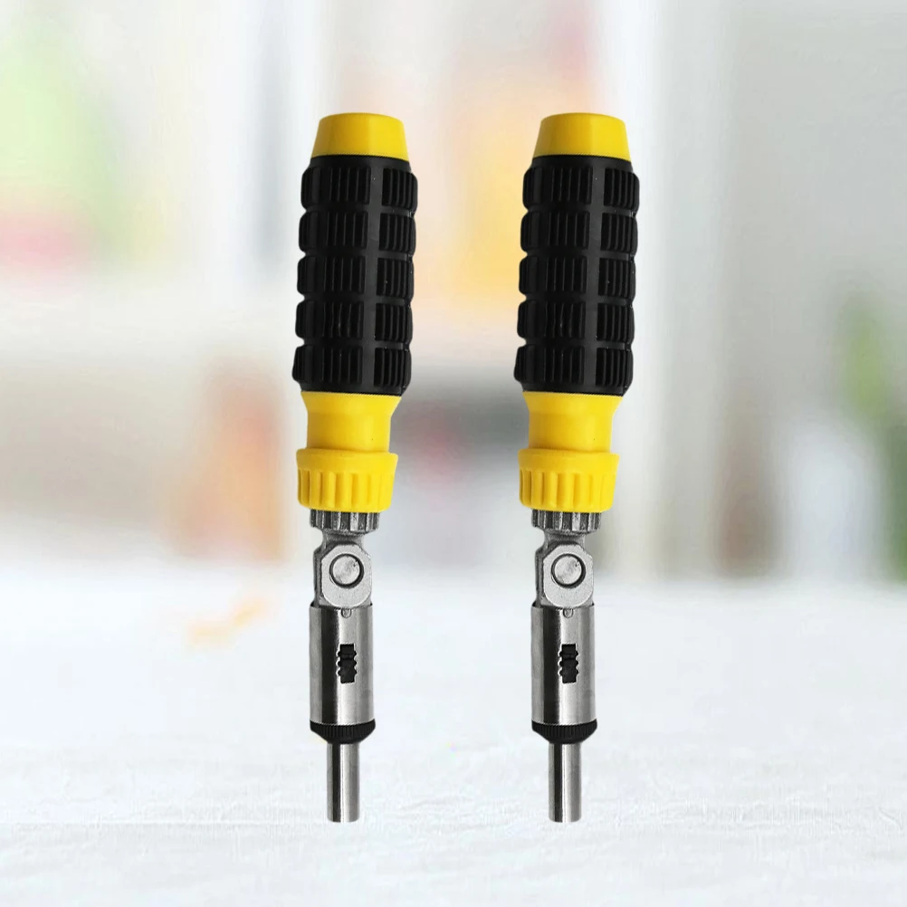 

2Pcs Multifunctional Ratchet Screwdriver 1/4 Inch Handle Bit Holder Adjustable 0-180 Degrees Electric Hand Drill Accessory
