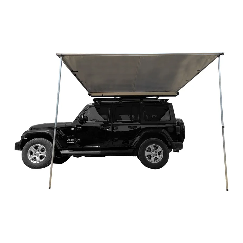 Car Side Awning, Waterproof Oxford Fabric Sun Shade for Camping, SUV Van RV Outdoor Canopy Tent with Poles