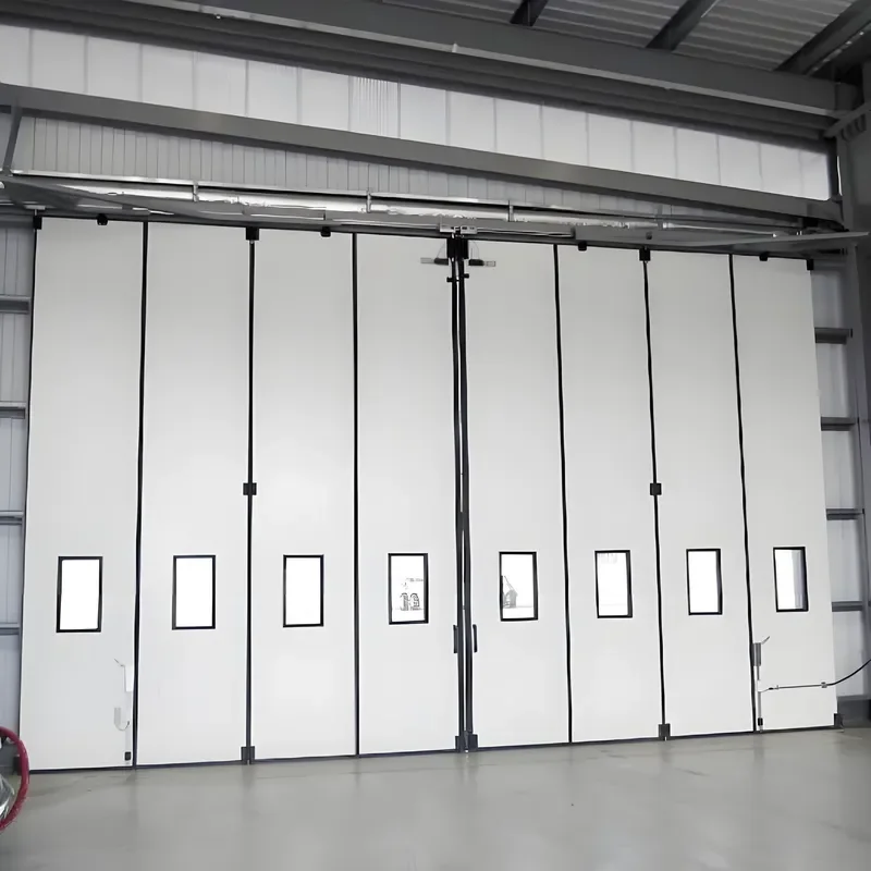 Automatic Sliding Mega Industrial Steel Sandwich Panel Folding Door for Hangar Warehouse