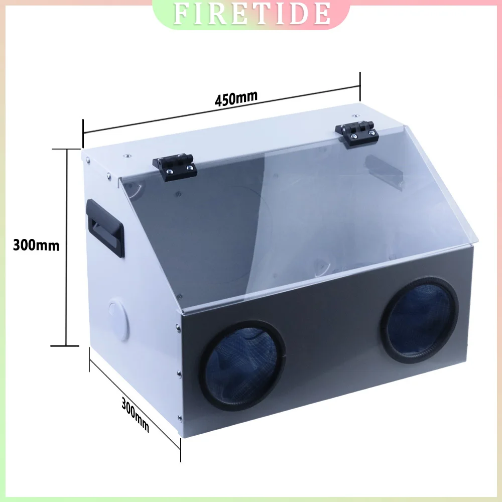 

450×300×300mm Bench Grinder Dust Box, Acrylic Dust Cover for Jade Carving, Bead Polishing, Spray Painting