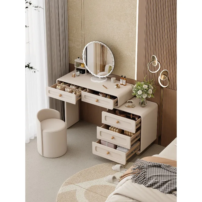 

Cream wind solid wood dresser, modern bedroom minimalist