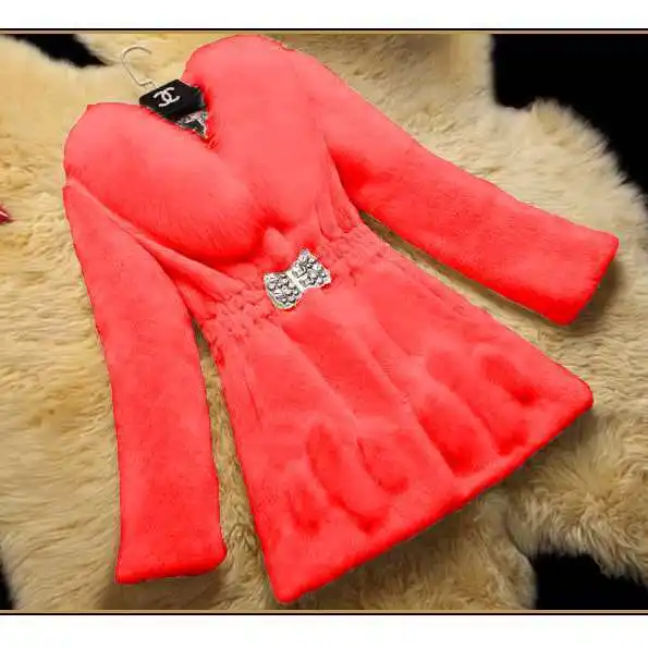 معطف فرو الأرنب الصناعي الجديد من هاينينغ لیدر سيتي متوسط الطول معطف فرو الثعلب الصناعي الراقية معطف عصري ودافئ جاكرز