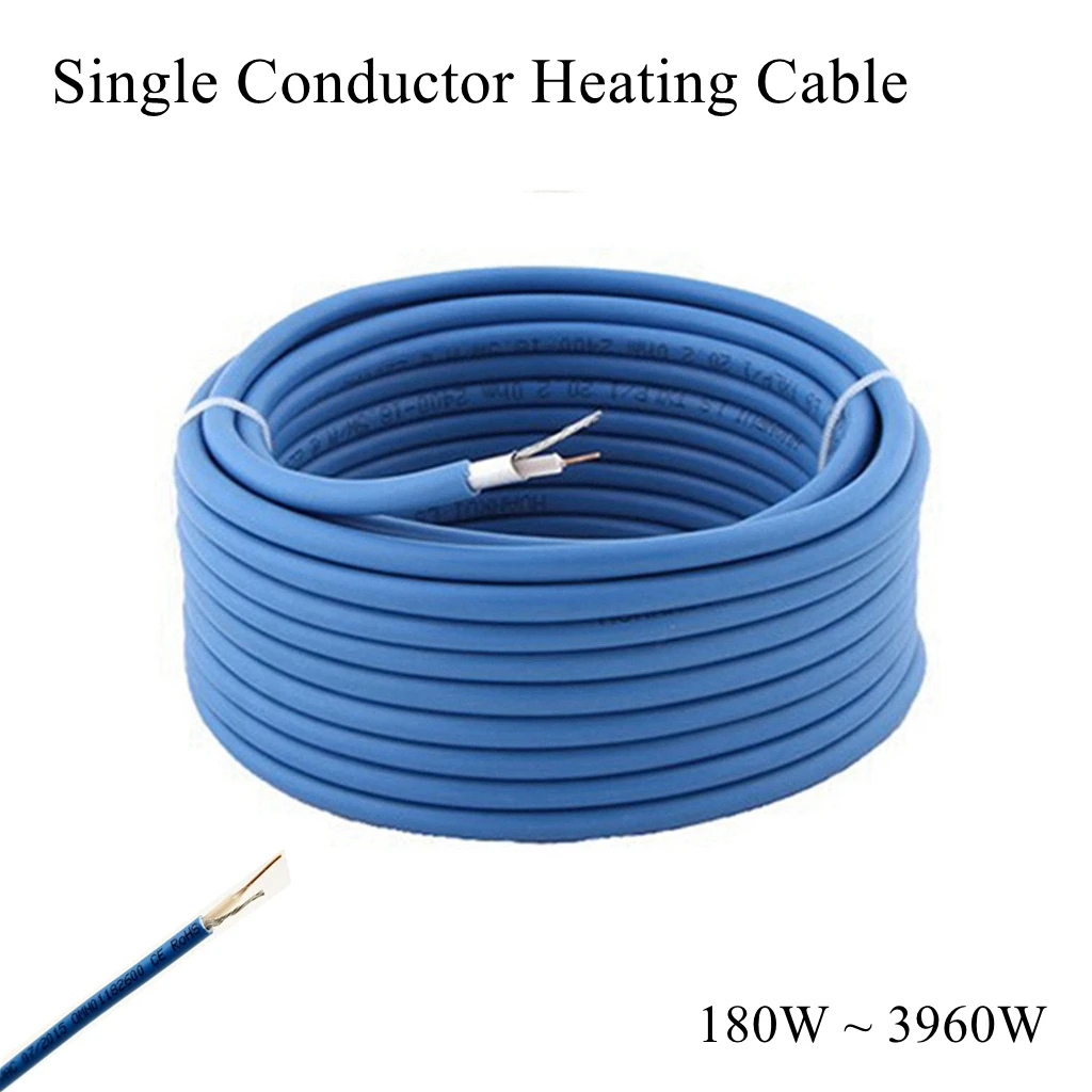 

Single Conductor Heating Cable Infrared Warm Wire Underfloor For Driveway Snow Melting Under Ceramic Tile Wood Laminate Floor