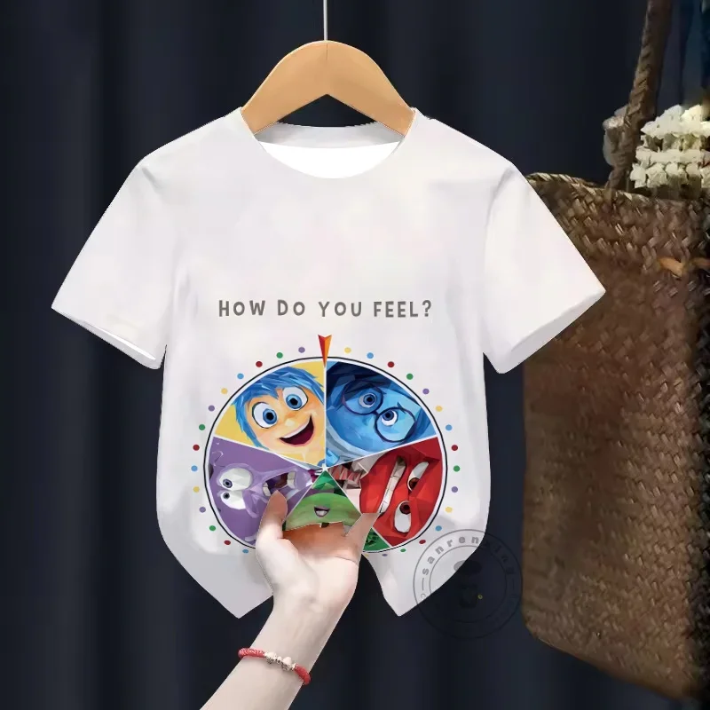 

Футболка Inside Out с мангой, летняя мода для детей, модная повседневная удобная верхняя одежда с 3D принтом для мальчиков и девочек