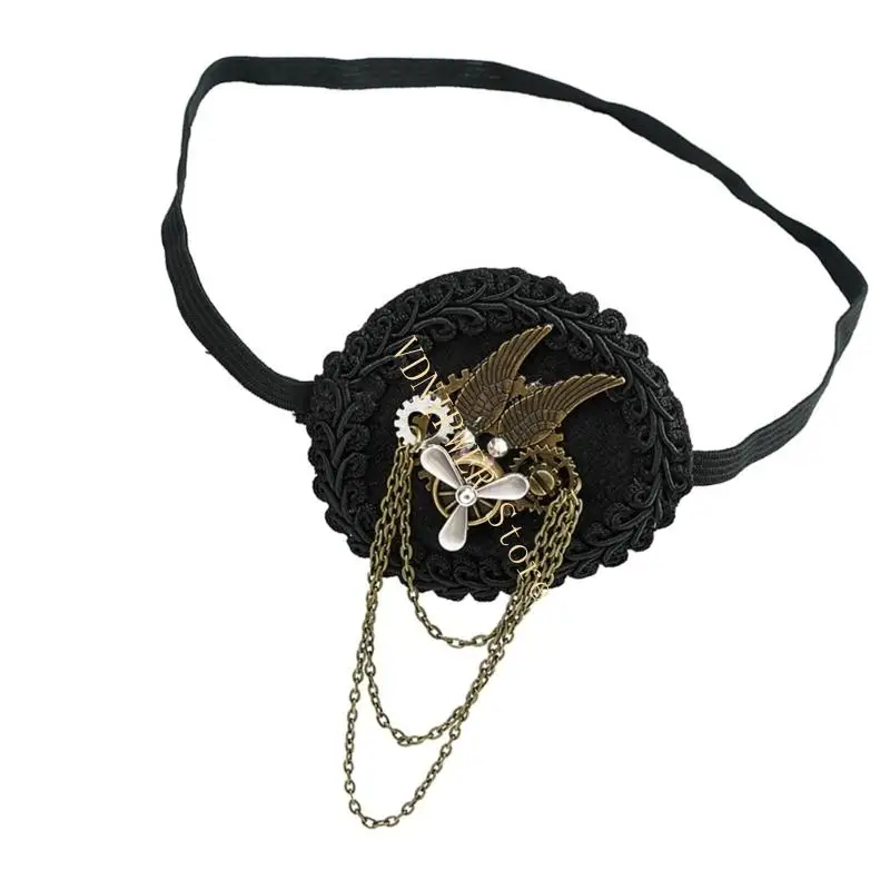 Steampunk tandwiel Sleepmaskers Zacht vriendelijke stof snel aanpassende riem voor kinderen volwassenen kostuum feest D08E