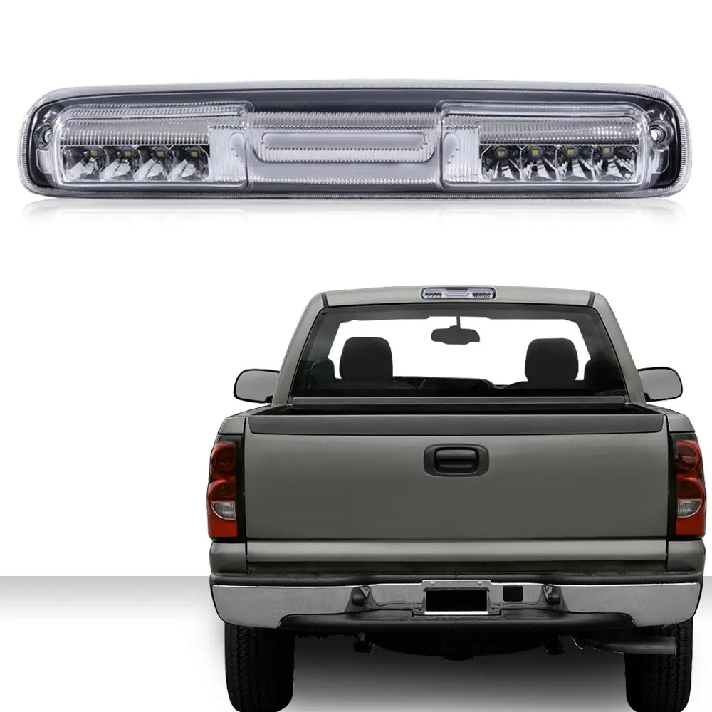 Fit For 1999-2007 Silverado/Sierra Clear LED BAR Third 3rd Brake+Cargo Light