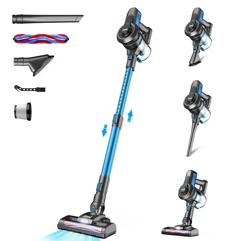 INSE Lightweight Cordless Vacuum, Free Crevice Tool, 45-Min Runtime for Home Cleaning on Rugs, Floors, Carpets,Car, Pet Hair