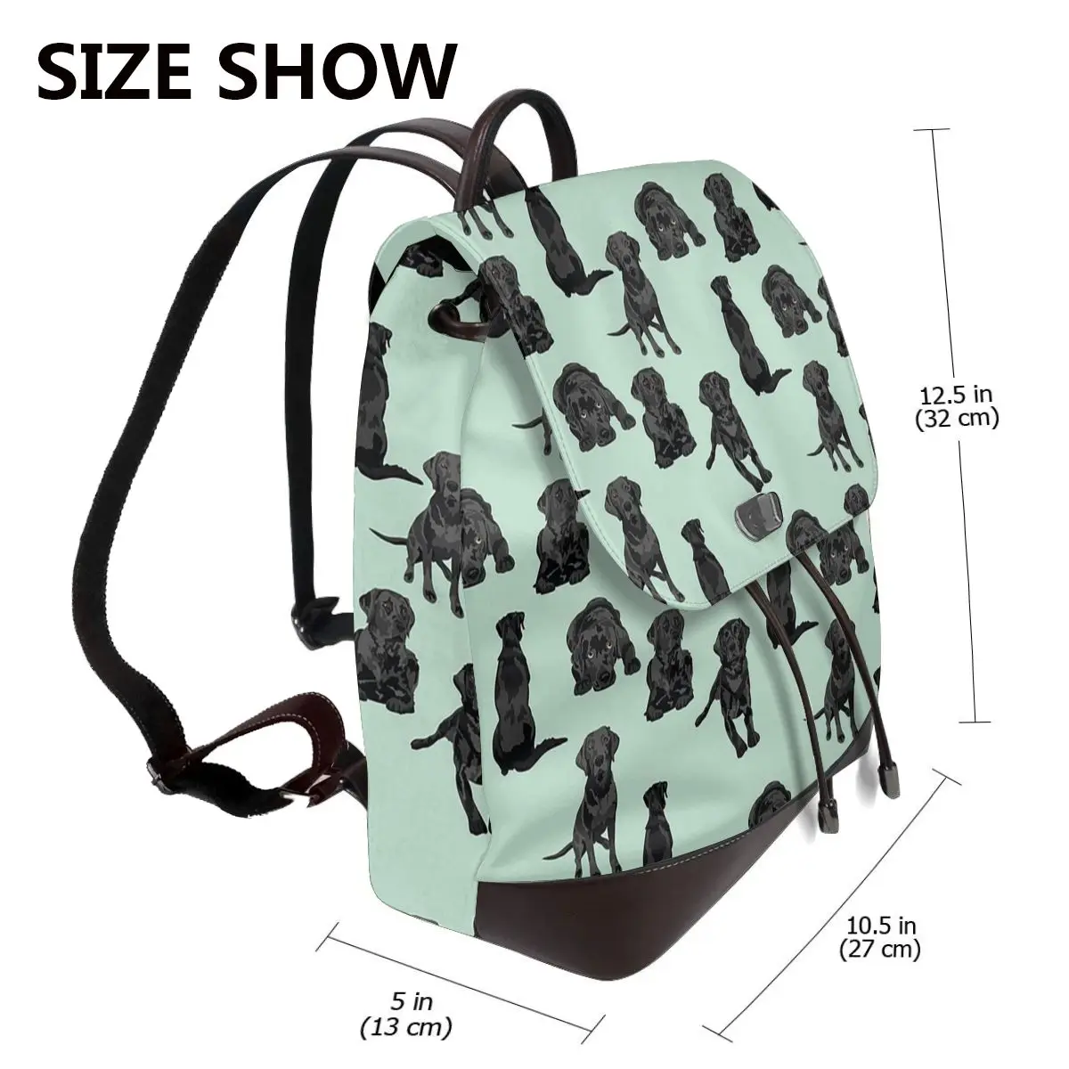 Black Labrador Retriever Dog Bookbag School Student Bags Hiking Travel Daypack for Women Fashion Derma Backpack