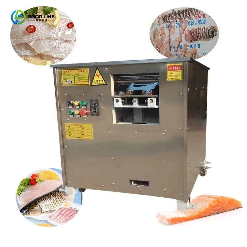 Customized Automatic Salmon Fillet Slicer Industrial Bevel Cutting Equipment
