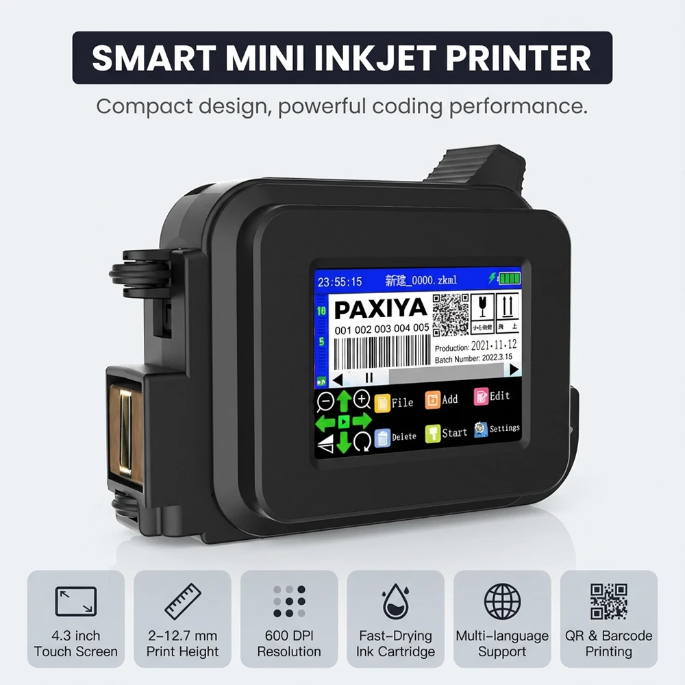 

Умный мини-портативный струйный принтер 12,7 мм для маркировки даты истечения срока годности, высококачественный, для упаковочных машин и картонных коробок