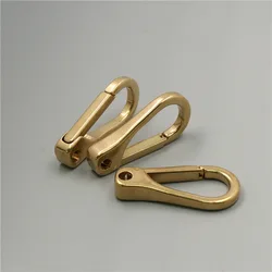 1pcs 43mm Pure Brass Curtain Clasp Split Key Ring Hook Chain Loop Key Ring Keychain Strap Wallet Bag Leathercraft Belt Hooks