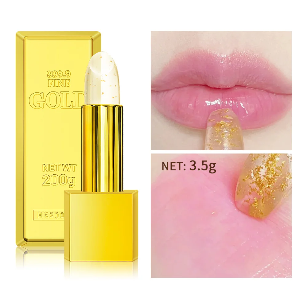 

Color Changing Lipstick 2 in 1 Lip Blush Balm 24K Gold Long Lasting Moisturizing Nourishing Lips Plumper Deep Hydration Care