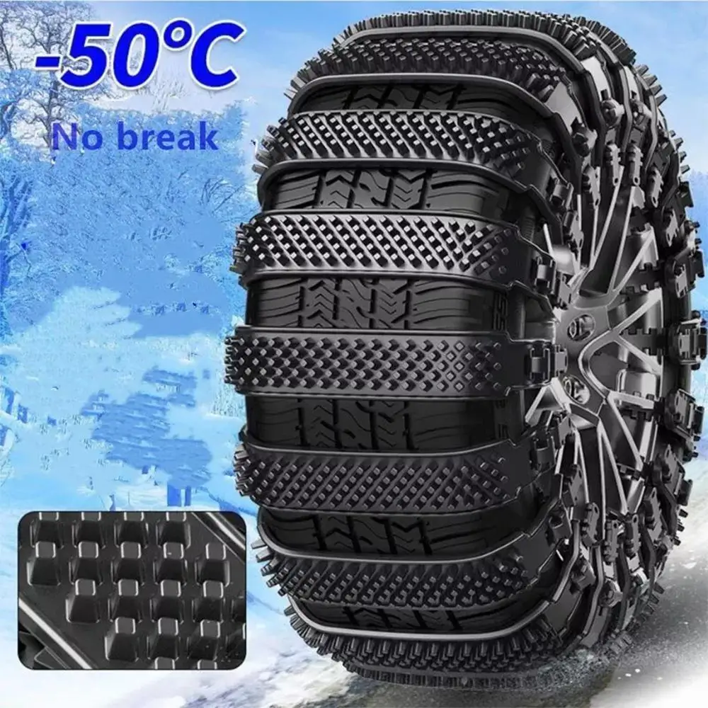 New Auto Car Snow Chains Driving SUV Off-road Outdoor Snow Tire Anti-skid Chain Thickened Tendon Universal Car Anti-skid Chain