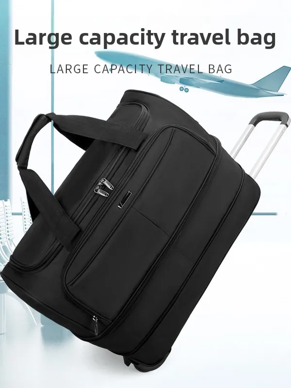 

Large Capaci Ox Cloth Handheld Travel Lage Bag Foldable Trolley Bag for Men And Women Sports Bapa Sle Pure Color