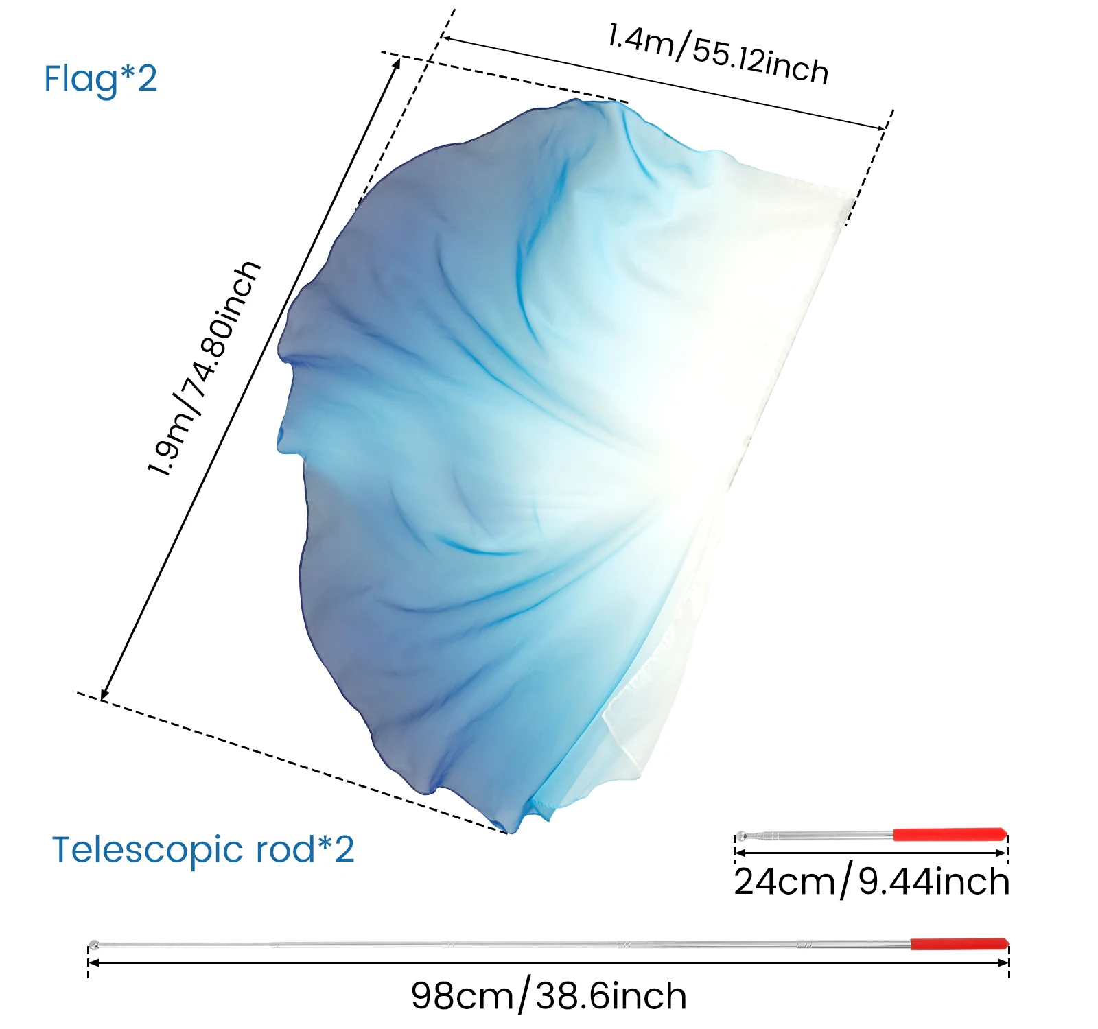 2 pezzi bandiera di culto della danza con asta telescopica bandiera di danza di lode morbida bandiere di danza di culto eleganti portatili per