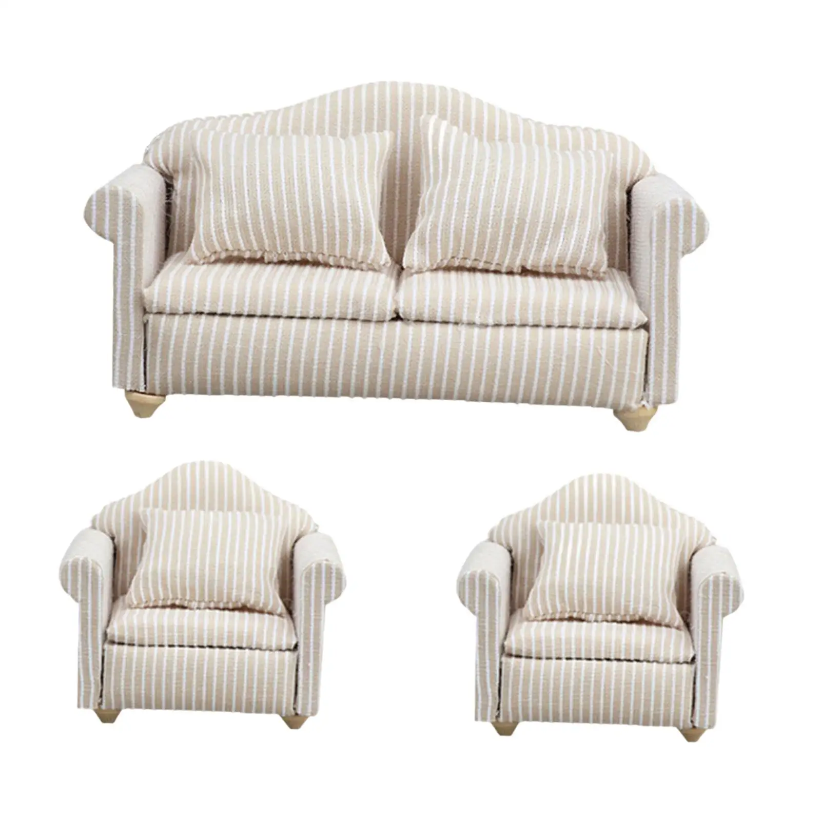 Sofá para casa de muñecas a escala 1/12, accesorios para juego de imitación, accesorios para fotos, regalo de cumpleaños, modelo de muebles DIY, Mini sofá para muñeca BJD, 3 uds.