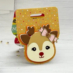 KLJUYP Reindeer Bag Topper Metal Cutting Dies Stencils for DIY Scrapbooking/album Decorative Embossing DIY Paper Cards