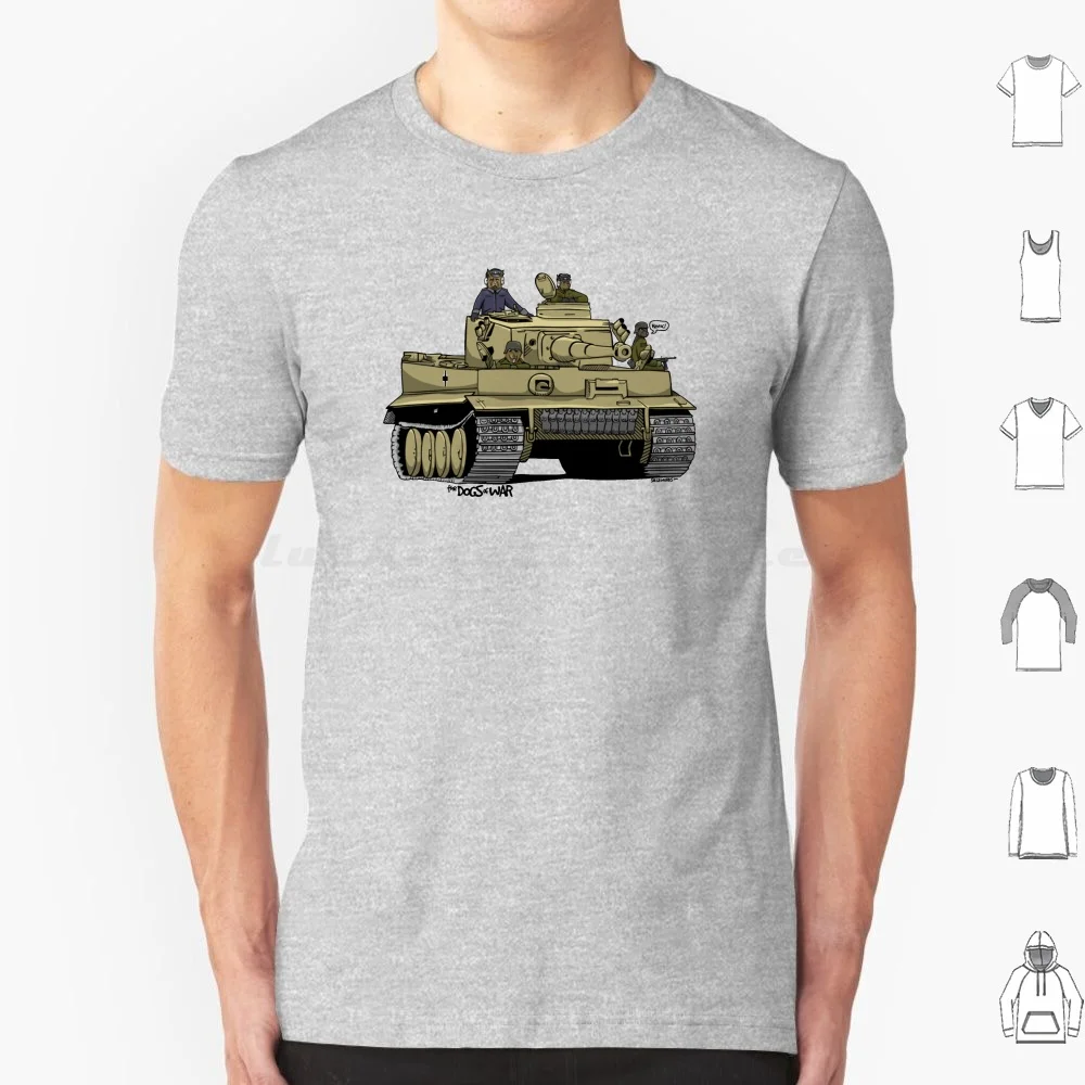 The Dogs Of War : Tiger Tank T Shirt Big Size 100% Cotton Dog War Hound German Shepherds Vector World War 2 Tank Havoc Ww2