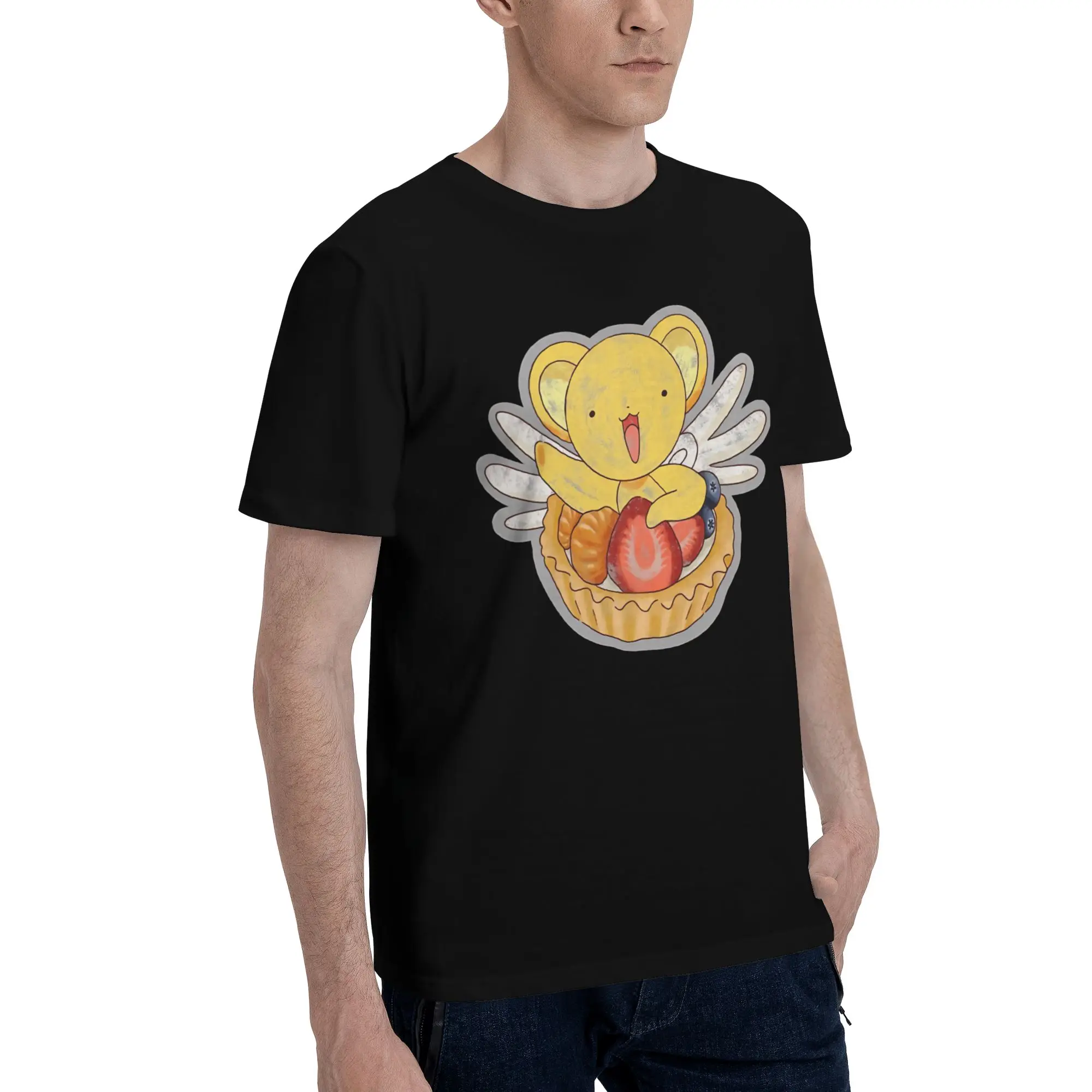 Kero Cake  Funny Graphic 100% Cotton T-Shirt Bandai Cardcaptor Sakura Tees Tops For Men