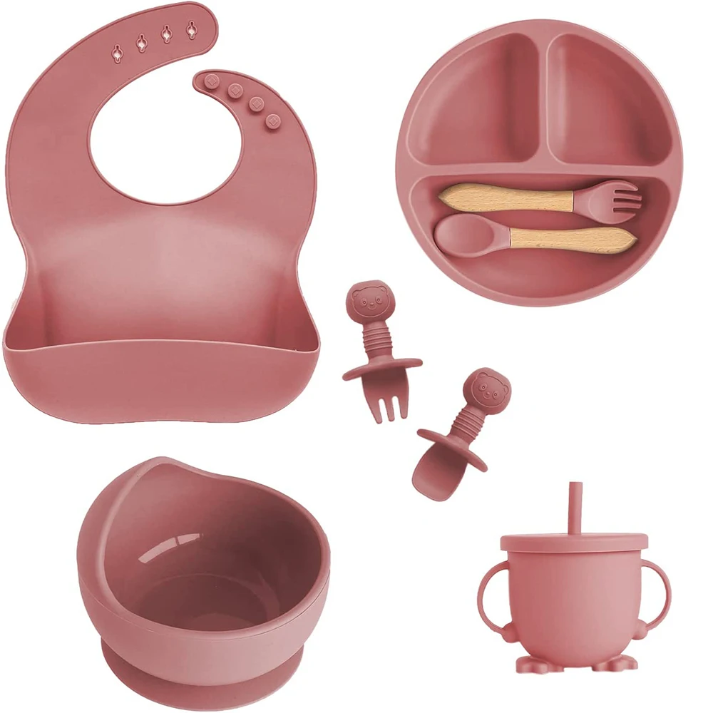 juego-de-vajilla-para-ninos-cuenco-de-succion-de-silicona-para-bebes-de-8-piezas-tenedor-y-cuchara-babero-y-vaso-con-pajita-productos-para-madres-y-bebes