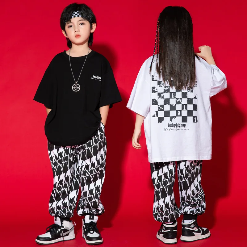 Kid Hip Hop Clothing Graphic Tee Oversized T Shirt Print Casual Street Jogger Sweat Pants for Girls Boys Dance Costume Clothes