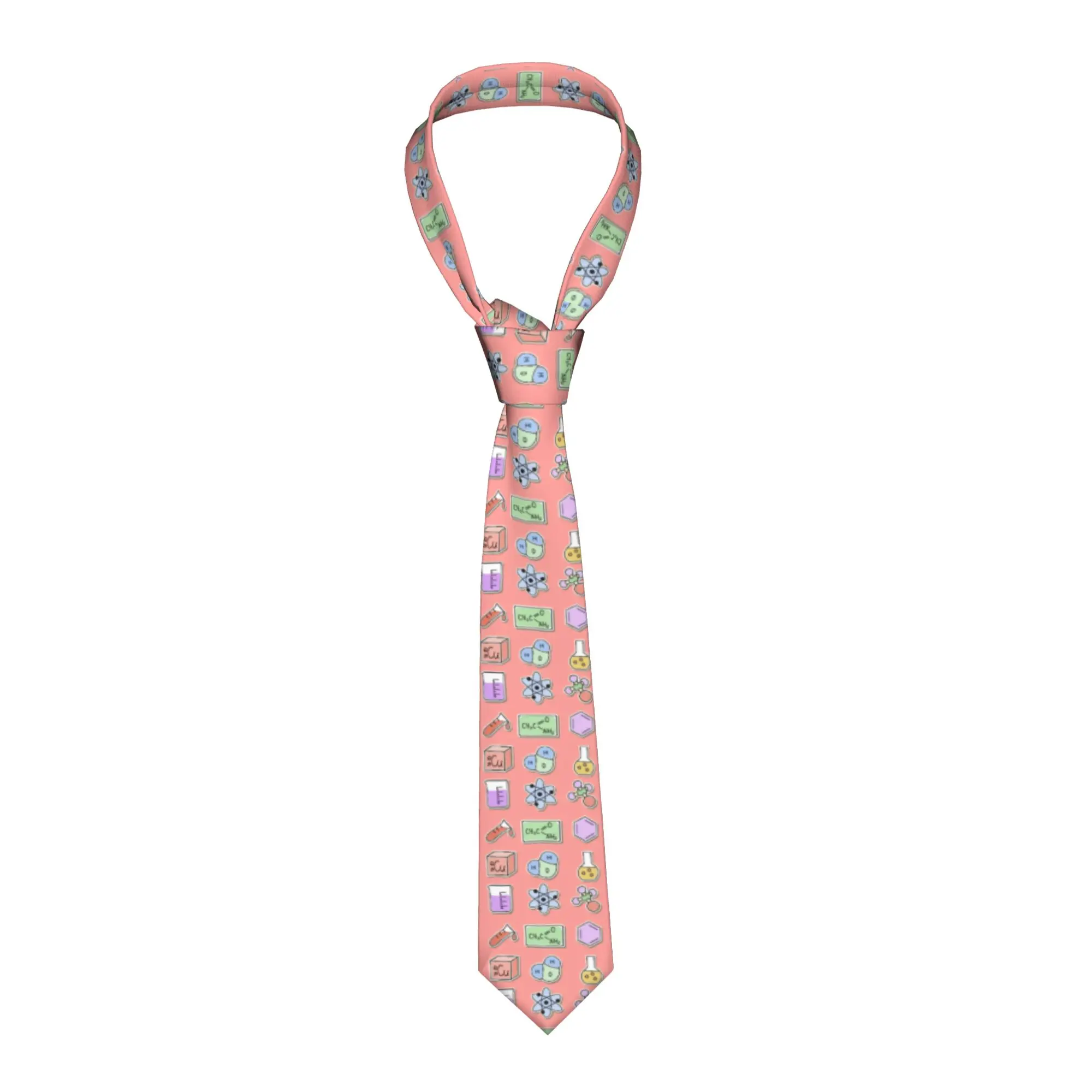 

Классический шелковый галстук для мужчин с химическим принтом (клетки крови, белок WBC) для делового стиля, лабораторный дизайн