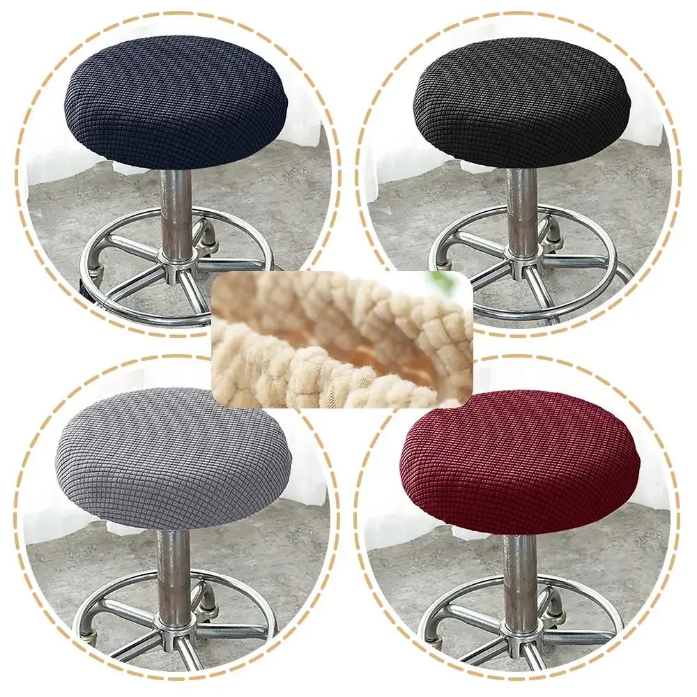 Washable Round Chair Cover  Stool Chair Cover,Anti-fouling,Stretchable Polyester,Elastic,Thickened Seat Chair Slipcover Gaming