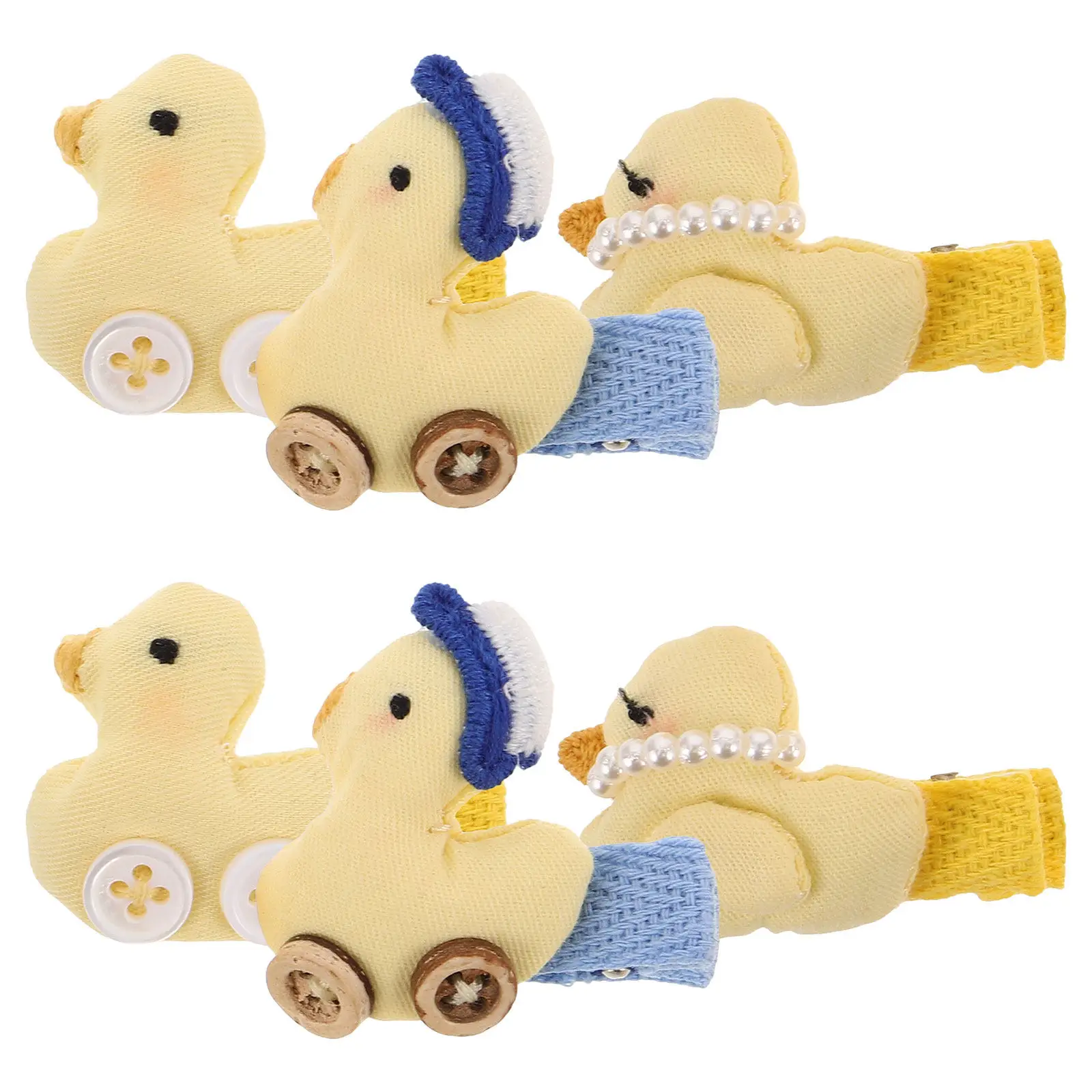 

6Pcs Cartoon Hair Clip Set Cute Yellow Duck Mini Animal Hairpins for Party Easter School Hair