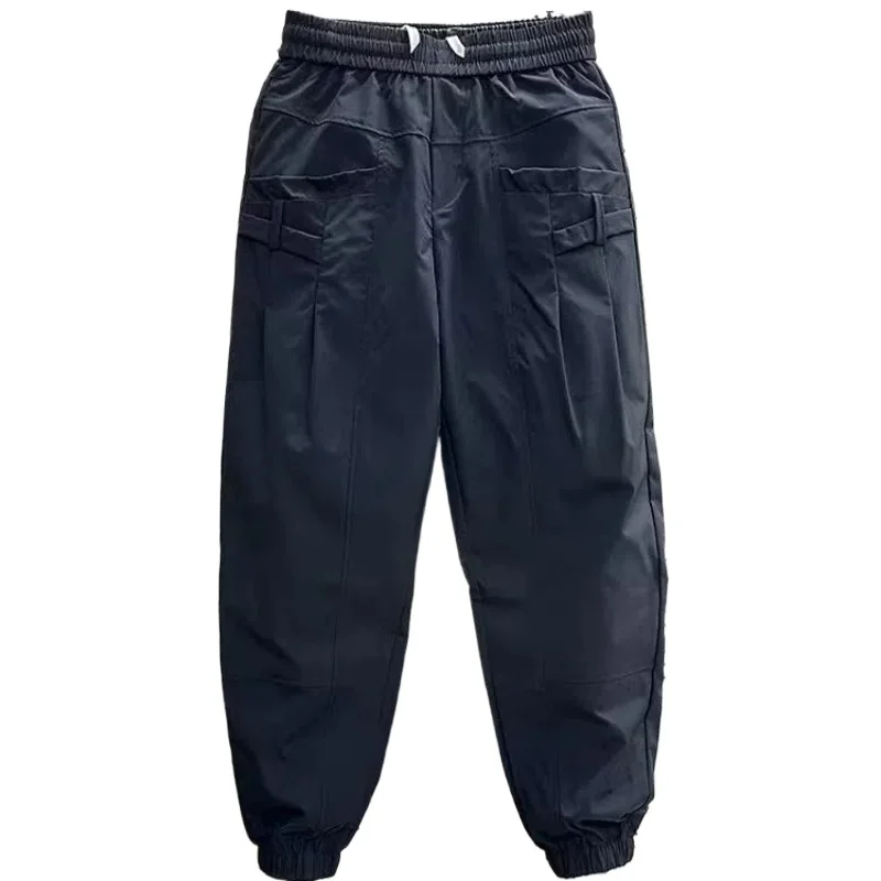 

Spring Autumn New Fashion Elastic Waist Drawstring Men's Clothing Casual Loose Bound Feet Trend Korean Pockets Chic Cargo Pants