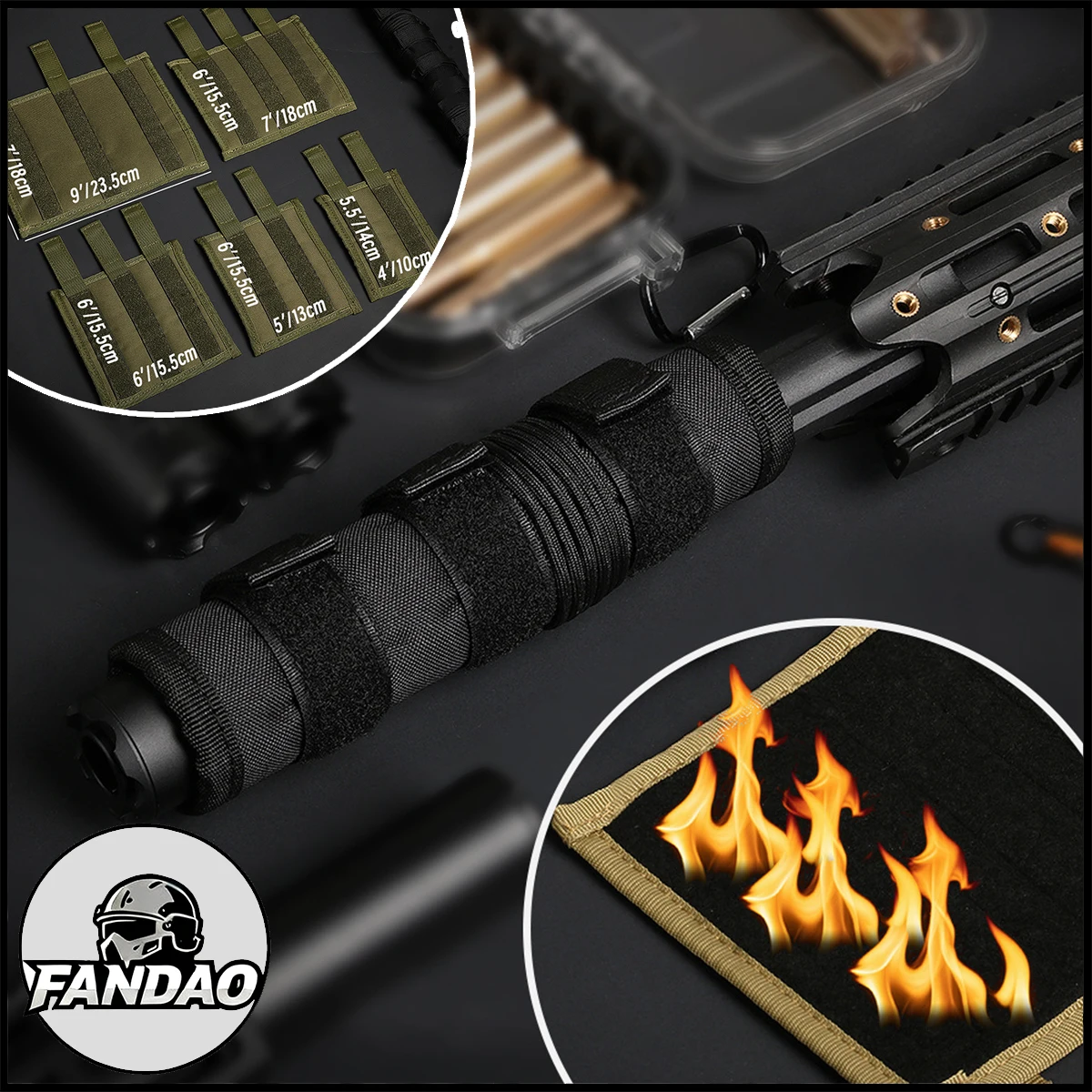 

4-9'' Tactical Muzzle Cover Airsoft Muffler Protector Cover Suppressor Heat Shield Sleeve for CS Game Airsoft Shooting Hunting