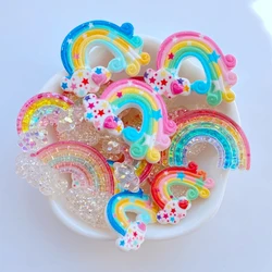 10Pcs New Cute Mini Shiny Rainbow Resin Series Flat back Cabochons Scrapbooking DIY Jewelry Craft Decoration Accessories