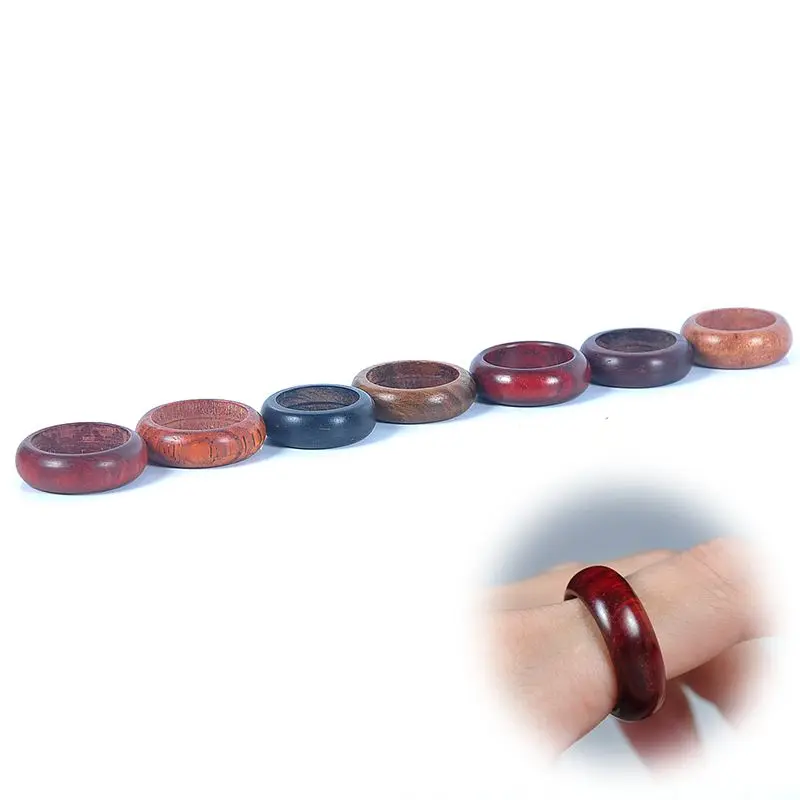 لتقوم بها بنفسك خواتم الخشب الطبيعي ريترو خشب الصندل الأبنوس باقان سحب الاصبع اليدوية خشب الأبنوس فنجر مصقول خاتم هدية للرجال النساء