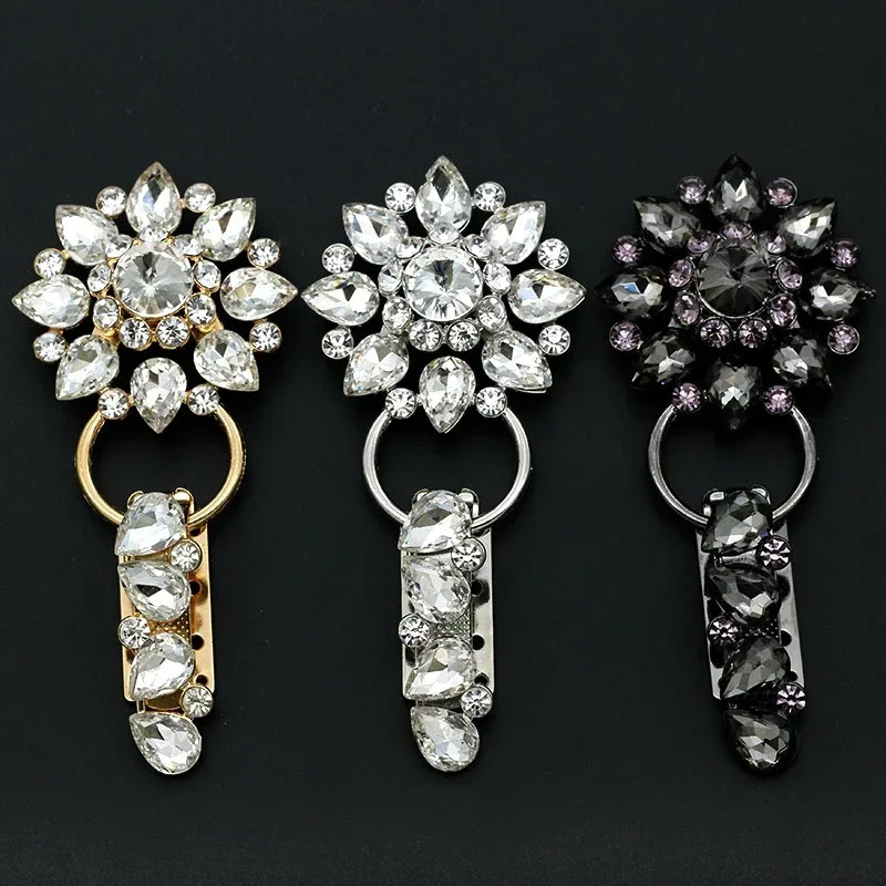 1pcs Luxurious Rhinestone Metal Duckbill Buttons for Clothing Fur Suede Coat Overcoat Collar Accessory