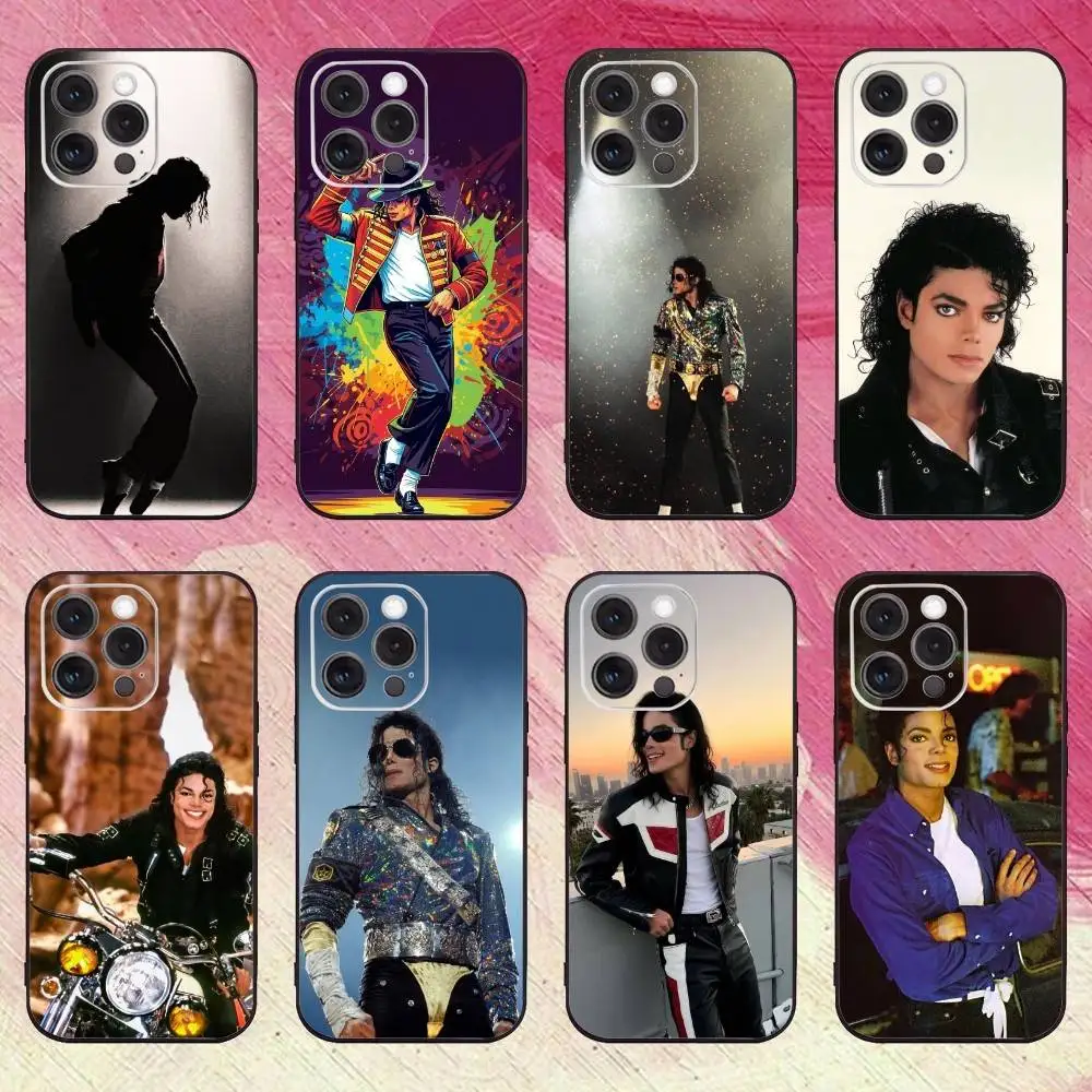 

M-Michael J-Jacksons Phone Case For iPhone17,16,15,14,13,12,11 Plus,Pro Max Soft Black Cover