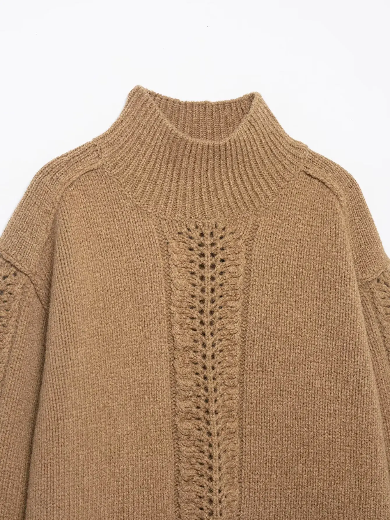 2025 maglione coreano autunno e inverno nuovo maglione sciolto a collo alto da donna moda retrò maglione pigro versatile