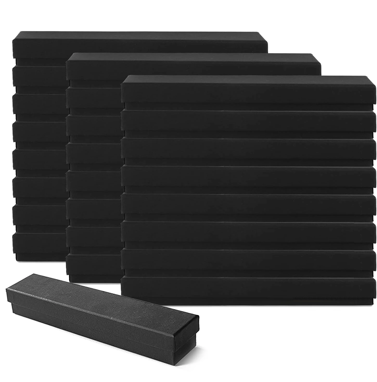

20Pcs-20.5x3.8x2.8cm Black Kraft Jewelry Gift Box Cardboard Necklace Bracelet Packaging Organizer Boxes Case With Sponge Inside