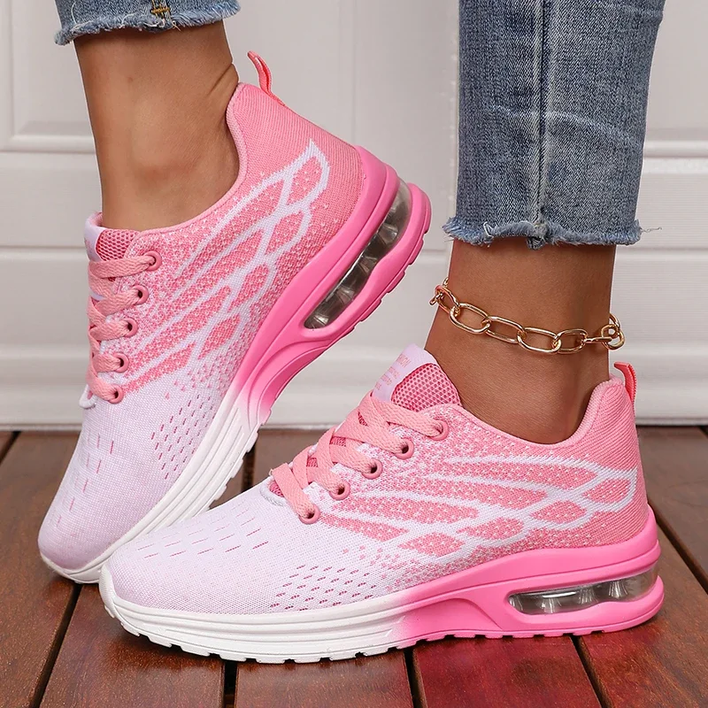 

Женские модные дышащие кроссовки из сетки для ходьбы, на платформе, для спортзала, лоферы, теннисные туфли, Zapatillas De Mujer