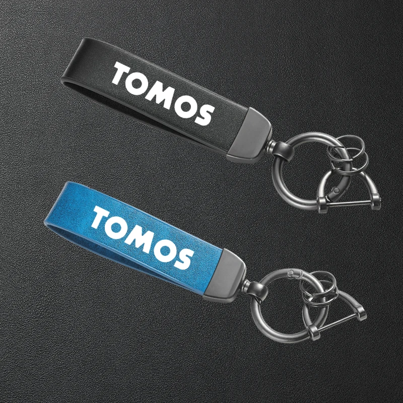 

Motorcycle High-Grade Leather Keychain Metal Keyring Accessories For Tomos Nitro Arrow Sprint LX Streetmate R A35 Racing TT