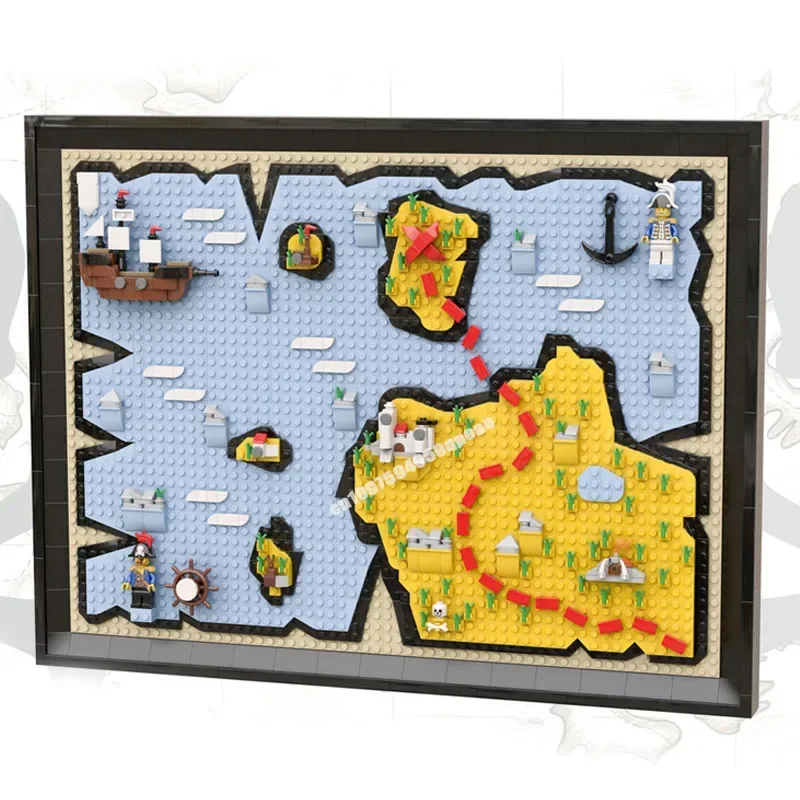 

Новинка, 1501 шт., Moc, европейская средневековая серия «Пираты», карта «Сокровище», модель «сделай сам», креативные идеи, детские игрушки, подарок, пазлы на заказ