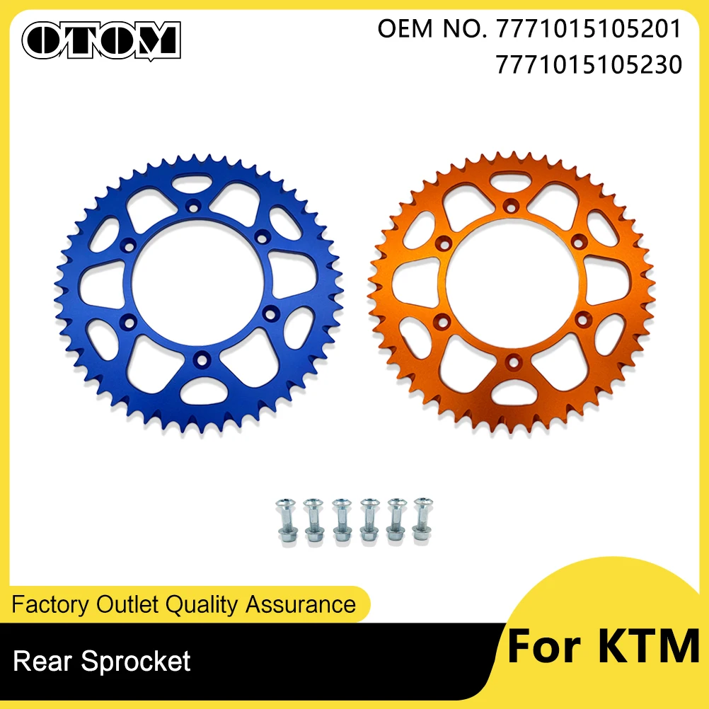 Motocross 52T Rear Chain Sprocket 520 Chains CNC Aluminum Back Sprocket Cog For KTM GASGAS 7771015105201 HUSQVARNA 7771015105230