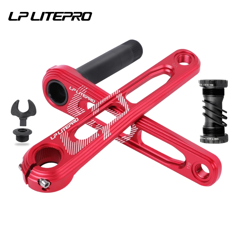 LP Litepro Aluminum Alloy Folding Bicycle Crank 170MM  Single Chainring 130BCD Bike Chainwheel Crankset CNC Hollow 53T 56T 58T