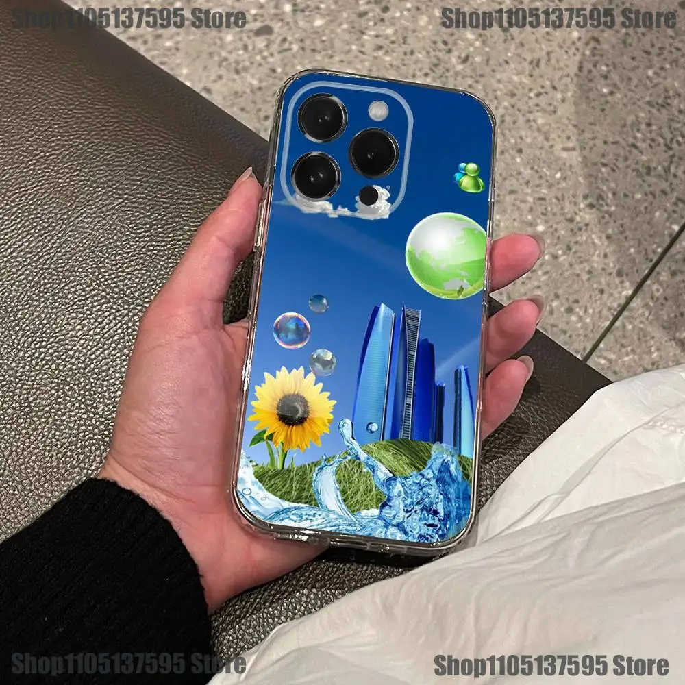 Funda de teléfono Retro Frutiger Aero para iPhone 17,16,15,14,13,12,11 Pro,Max,Plus,X,XS,XR,SE4,E Mini funda suave transparente