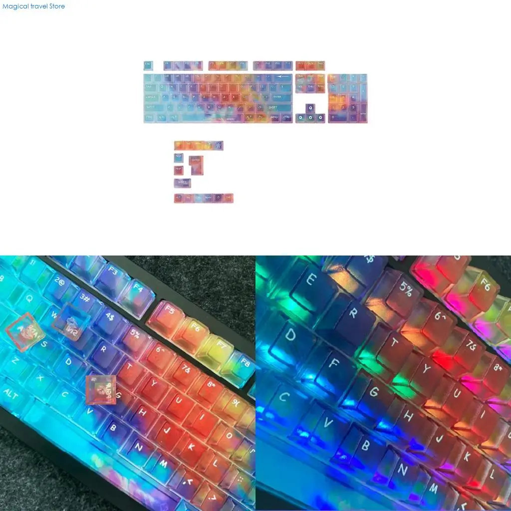 

N2UB Многоцветная 119-клавишная клавиатура для ПК Колпачки для клавиш Эргономичный набор текста Универсальные колпачки для