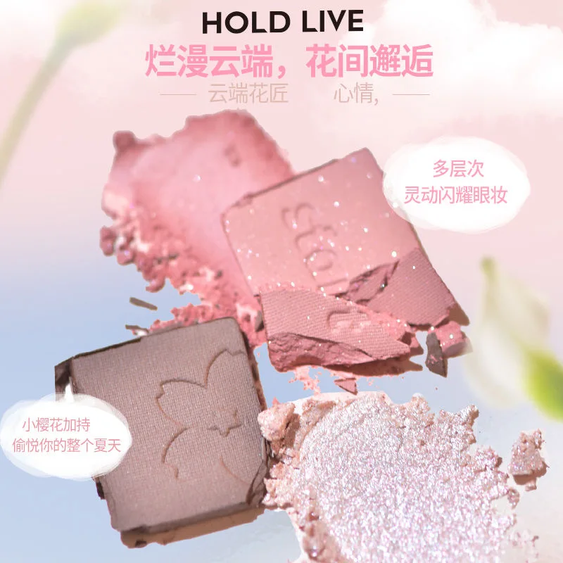 HOLD LIVE Multi-functional Eyeshadow Palette Gray Pink Matte Pearl Blush Highlight And Dreamy Eyeshadow Makeup